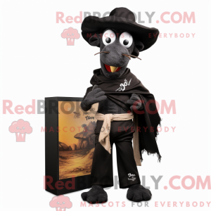 Svart Cowboy-maskotkostyme...