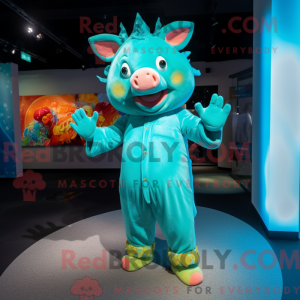 Turkis grise maskot kostume...