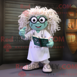 Hvid Medusa maskot kostume...