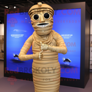 Gold Mummy maskot kostume...