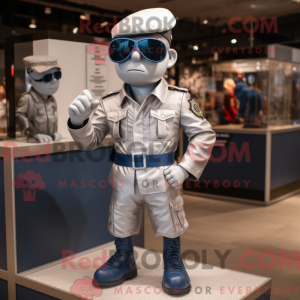 Sølv Navy Soldier maskot...