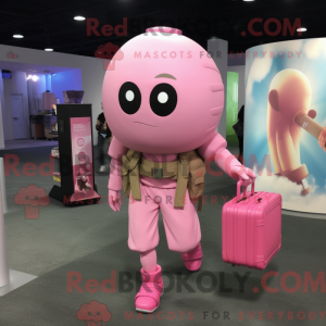 Pink Granat maskot kostume...