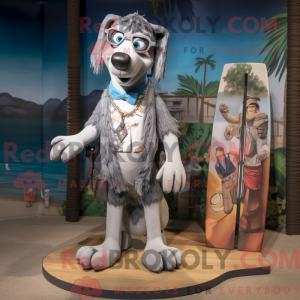 Grijze hond mascotte...