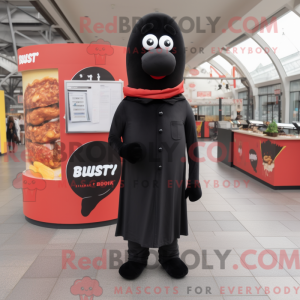 Sort Currywurst maskot...