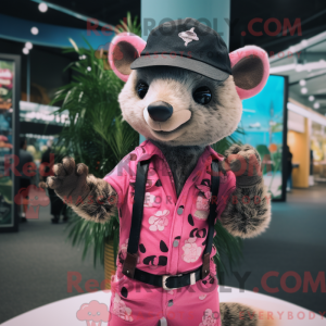 Pink Civet mascot costume...