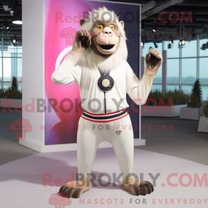 Cream Baboon mascot costume...