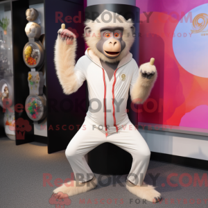 Cream Bavian maskot kostume...