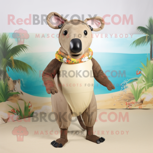 Tan Tapir mascotte kostuum...