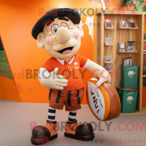 Orange Stilt Walker maskot...