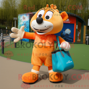 Orange Stilt Walker mascot...