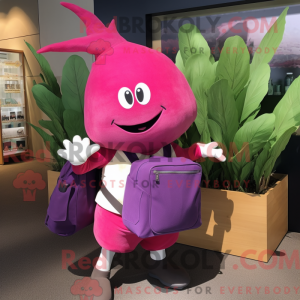 Magenta reddik maskot drakt...