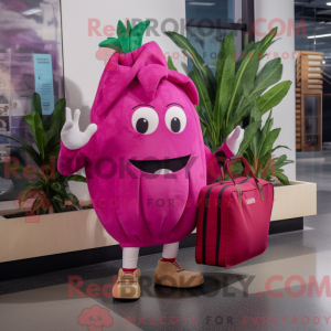 Magenta reddik maskot drakt...