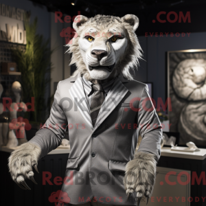 Sølv Smilodon maskot...