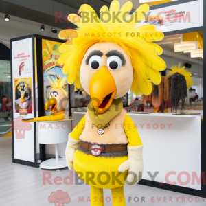 Gul Tyrkiet maskot kostume...
