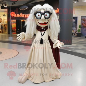 Beige Vampyr maskot kostume...