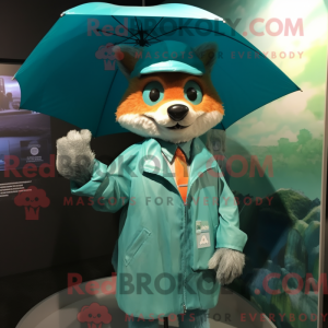 Turkis Fox maskot kostume...