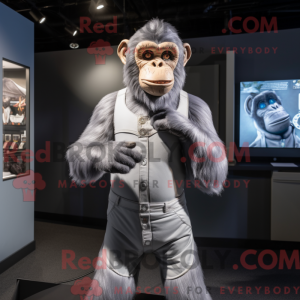 Sølv chimpanse maskot...