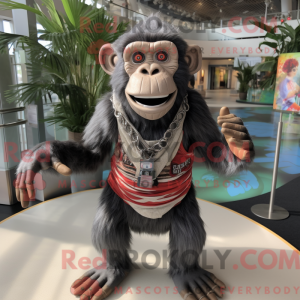 Sølv chimpanse maskot...