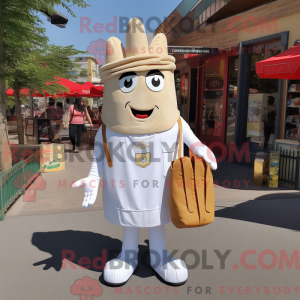 Hvid pommes frites maskot...