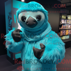 Cyan Sloth maskot kostume...