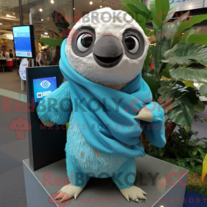 Cyan Sloth maskot kostume...