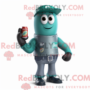 Teal Soda Can maskot...