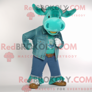 Teal Bull Maskottchen...