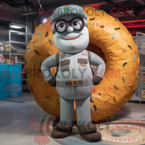Gray Donut mascot costume...