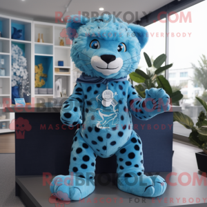 Máscara de leopardo azul...