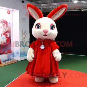 Red Rabbit maskot kostume...