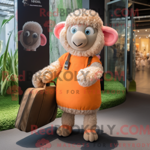 Peach Merino Sau maskot...