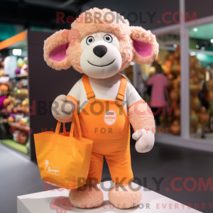 Peach Merino Sheep maskot...
