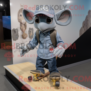 Grå Skateboard maskot...