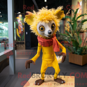Yellow Aye-Aye mascot...