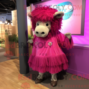 Magenta Bison Maskottchen...