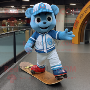 Himmelblå skateboard maskot...