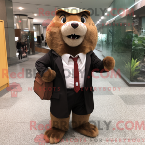Brun Beaver maskot kostume...