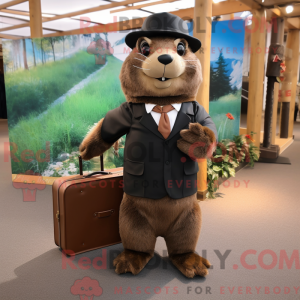 Brun Beaver maskot kostume...