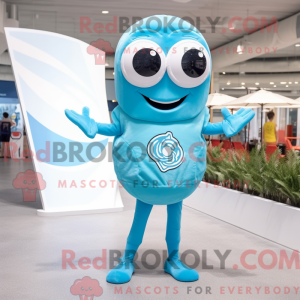 Cyan Pizza-maskotdraktfigur...