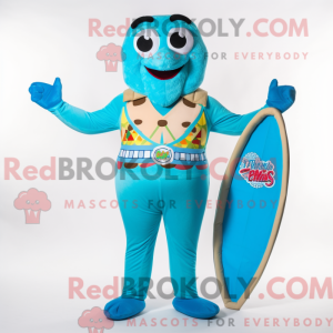 Cyan Pizza-maskotdraktfigur...