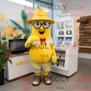 Gul Mango maskot kostume...