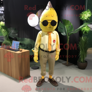 Gul Mango maskot kostume...