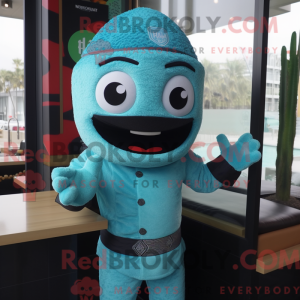 Maskotkostymekarokter Cyan...