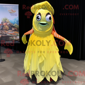 Citrongul fisk Tacos maskot...