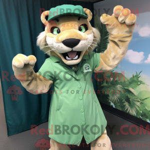 Grøn Smilodon maskot...