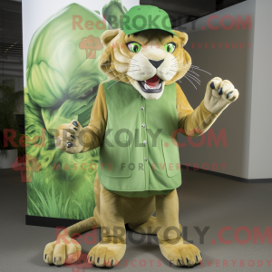 Green Smilodon mascot...