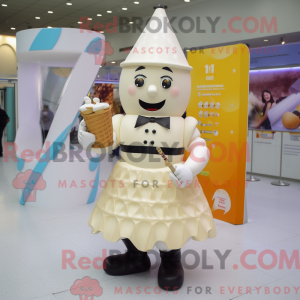Cream Ice Cream Cone maskot...