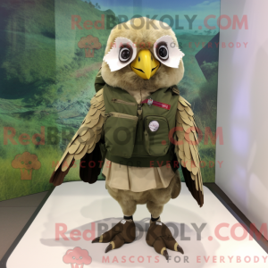 Olive Falcon mascot costume...