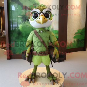 Olive Falcon maskot kostume...