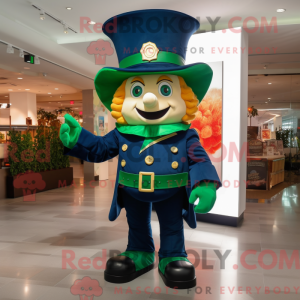 Navy Leprechaun Hat maskot...